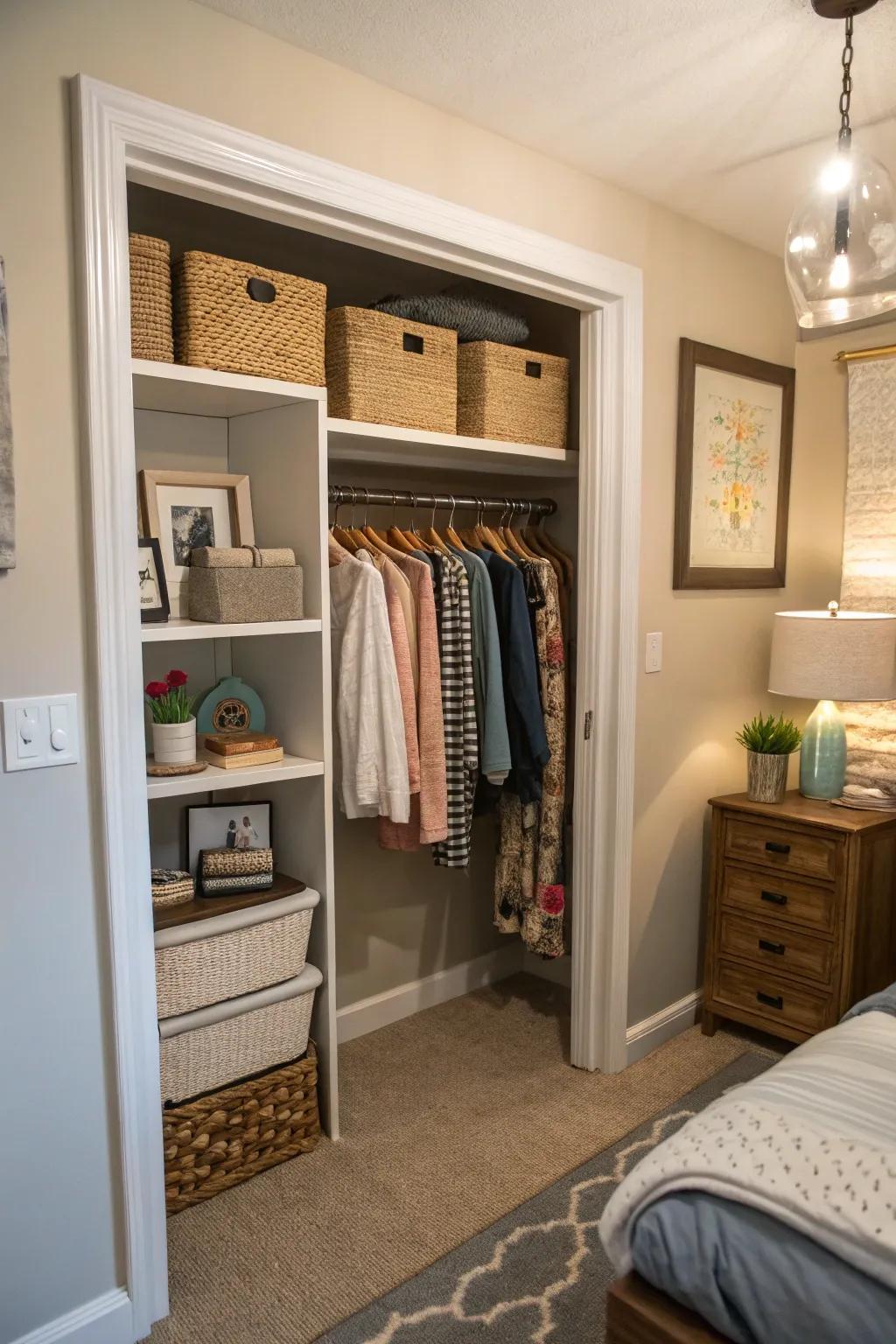 Wall nooks can be transformed into handy storage.