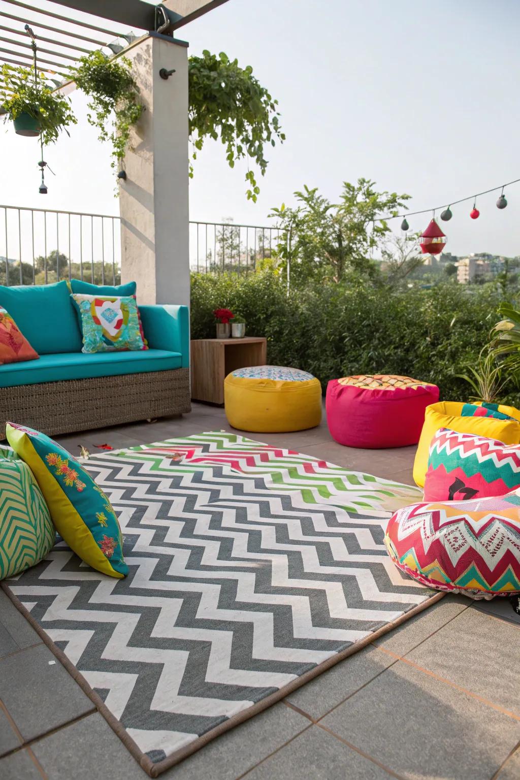 Dynamic energy with chevron patterns.