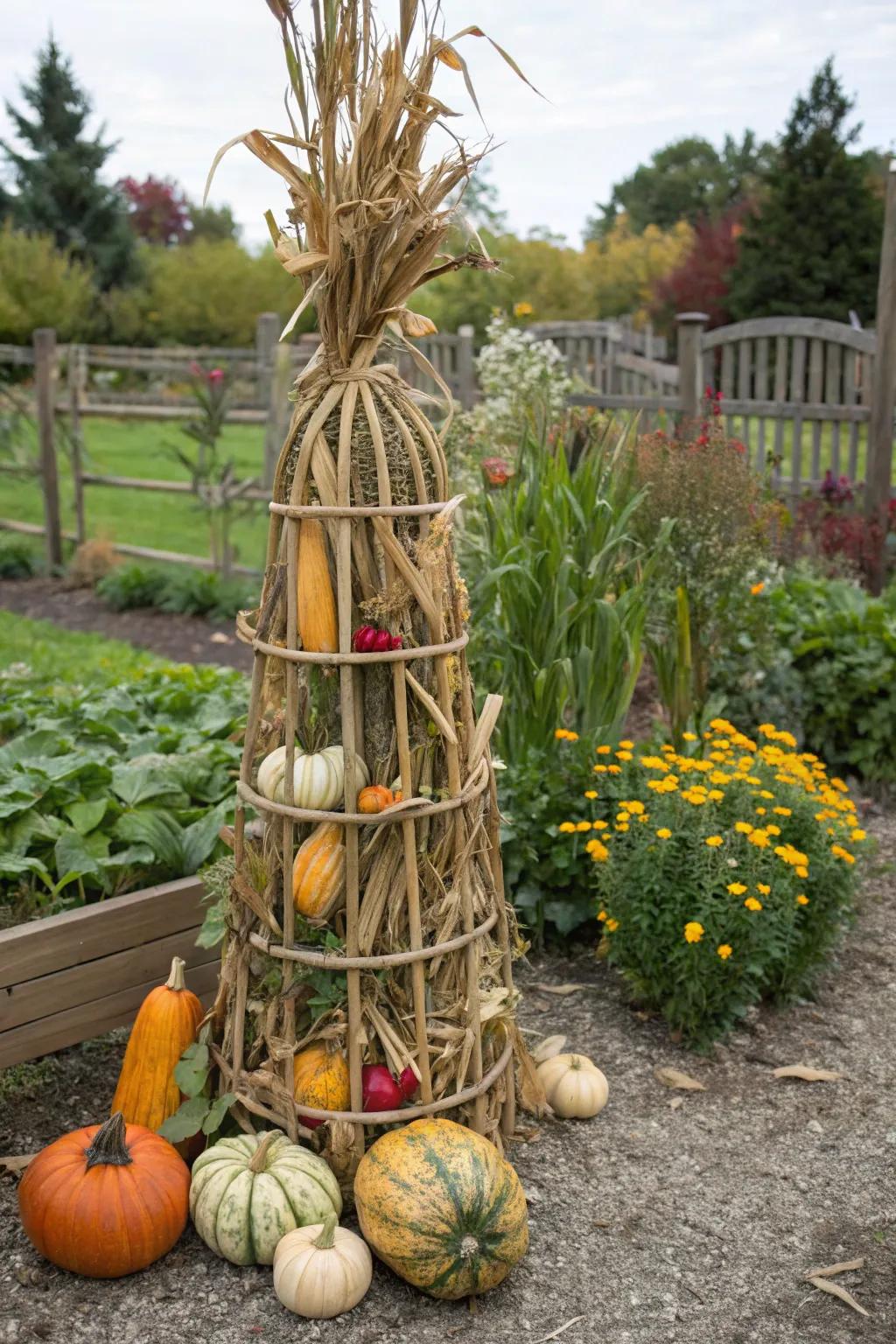 Celebrate the harvest season with this cornucopia-inspired decoration.