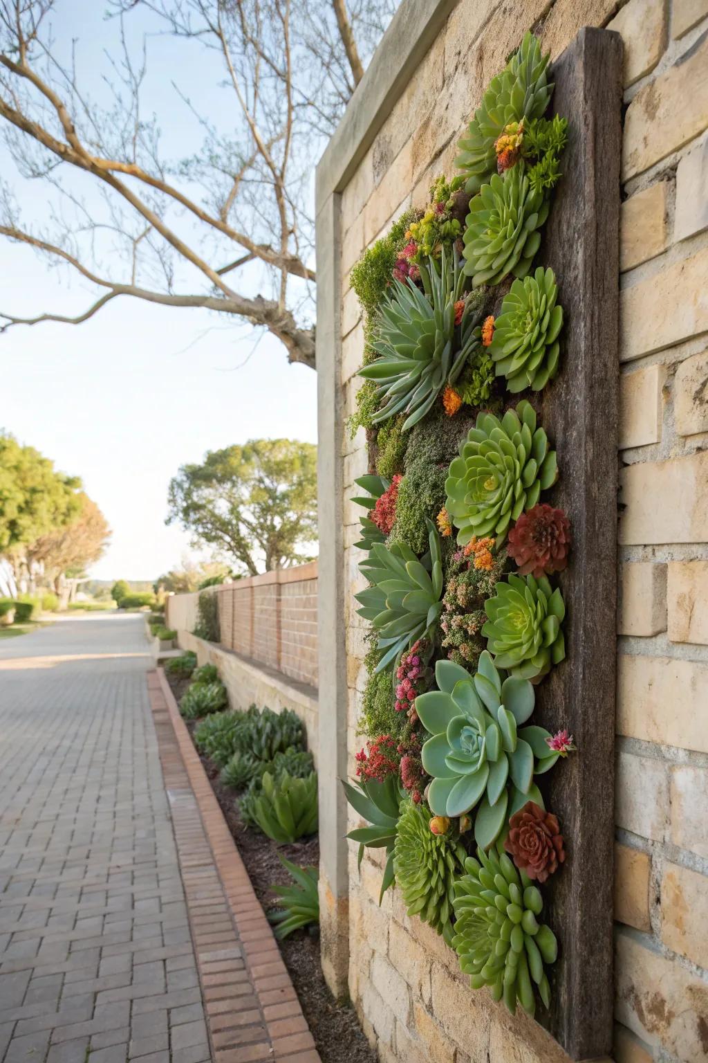 Turn your wall into art with succulents.