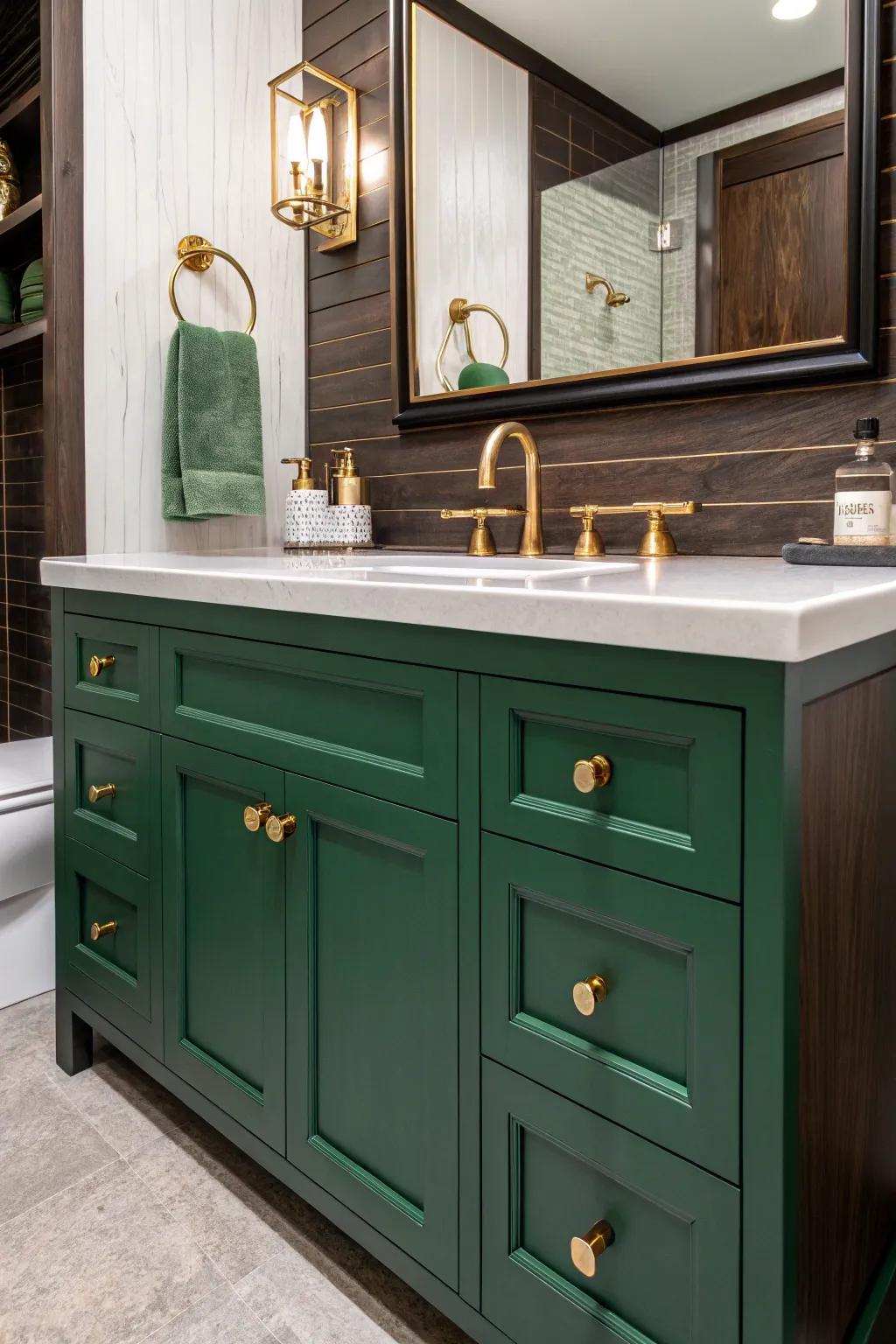 Emerald green provides a bold, regal touch.