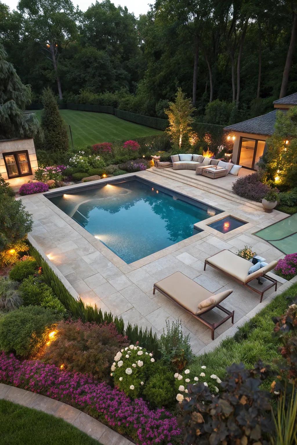 Unique pool shapes offer a personalized and standout design.