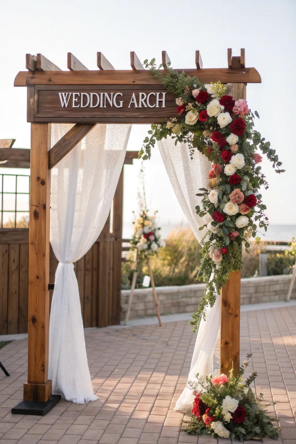 A personalized arch, reflecting the couple's unique story and style.