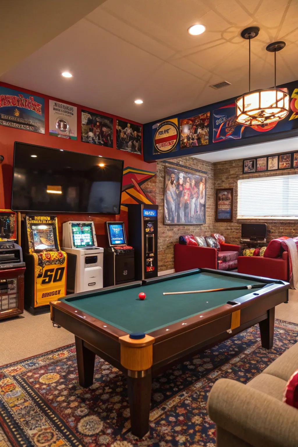 A game room offers endless fun and entertainment.