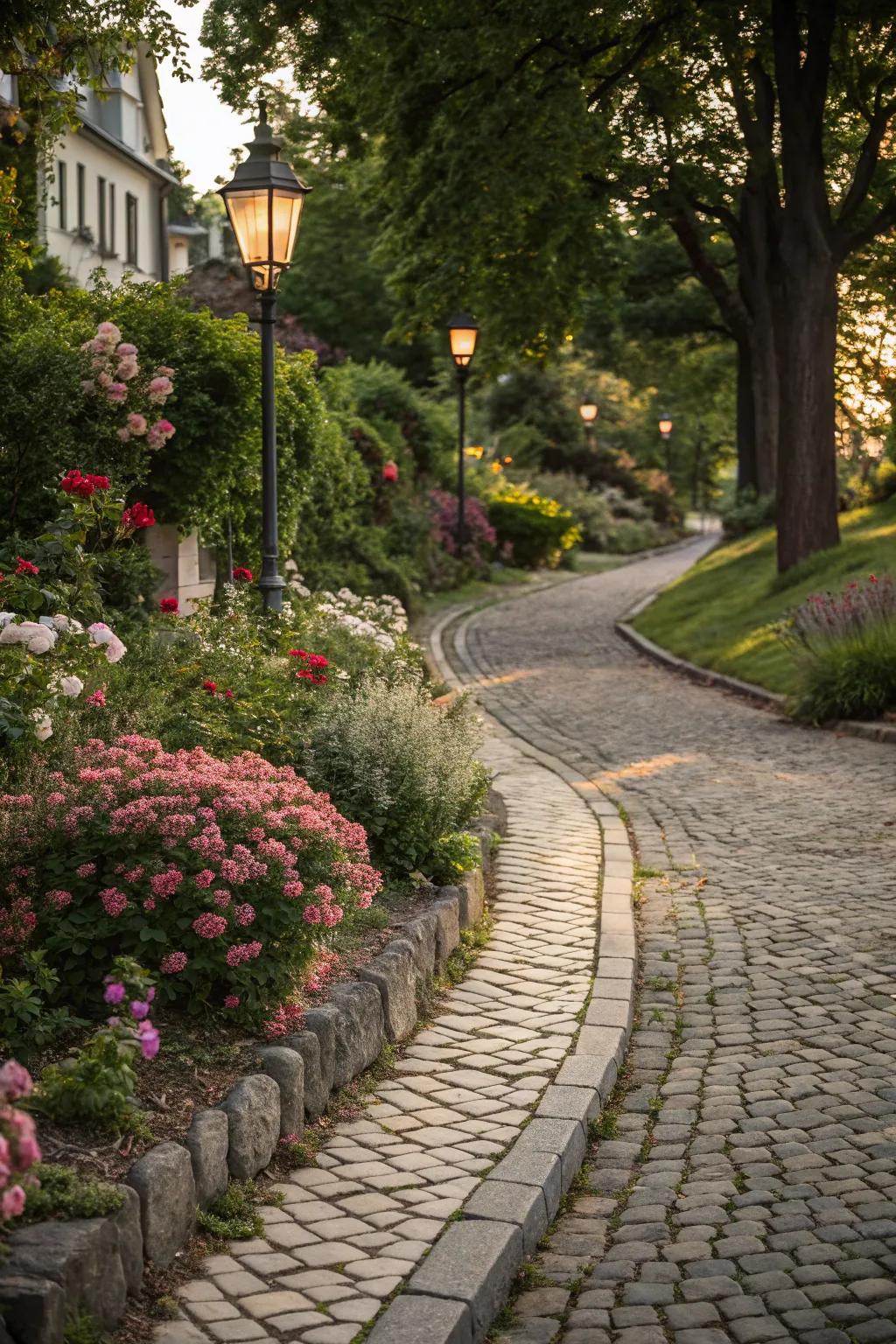 Cobblestones bring old-world charm to any sidewalk.