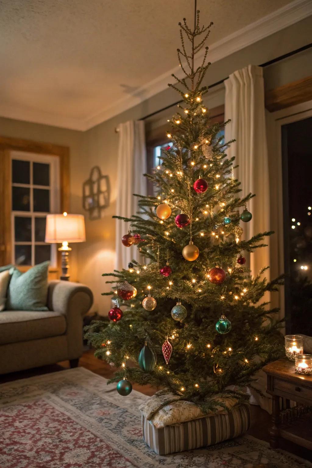 Vintage ornaments bring nostalgia and warmth.