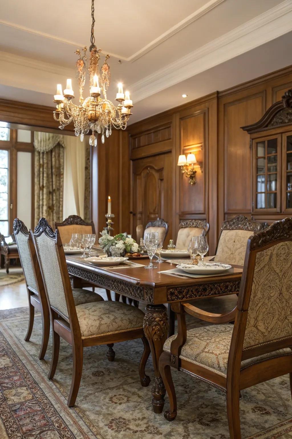 Dining spaces with character are ideal for memorable meals.