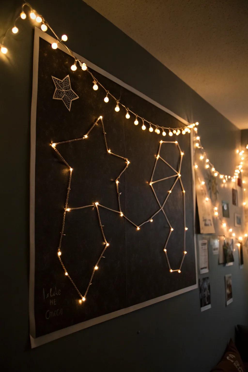 DIY constellation art brings a personal touch to space-themed decor.