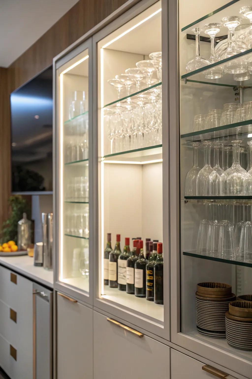 Dividers prevent clinking and keep your glassware organized.