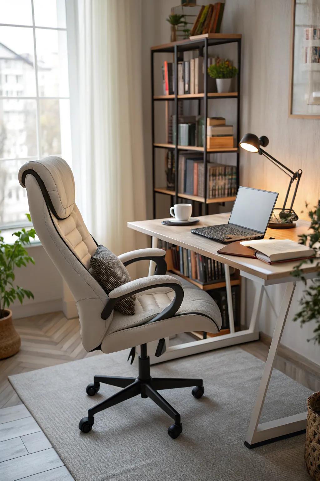 Ergonomic seating ensures comfort and productivity.