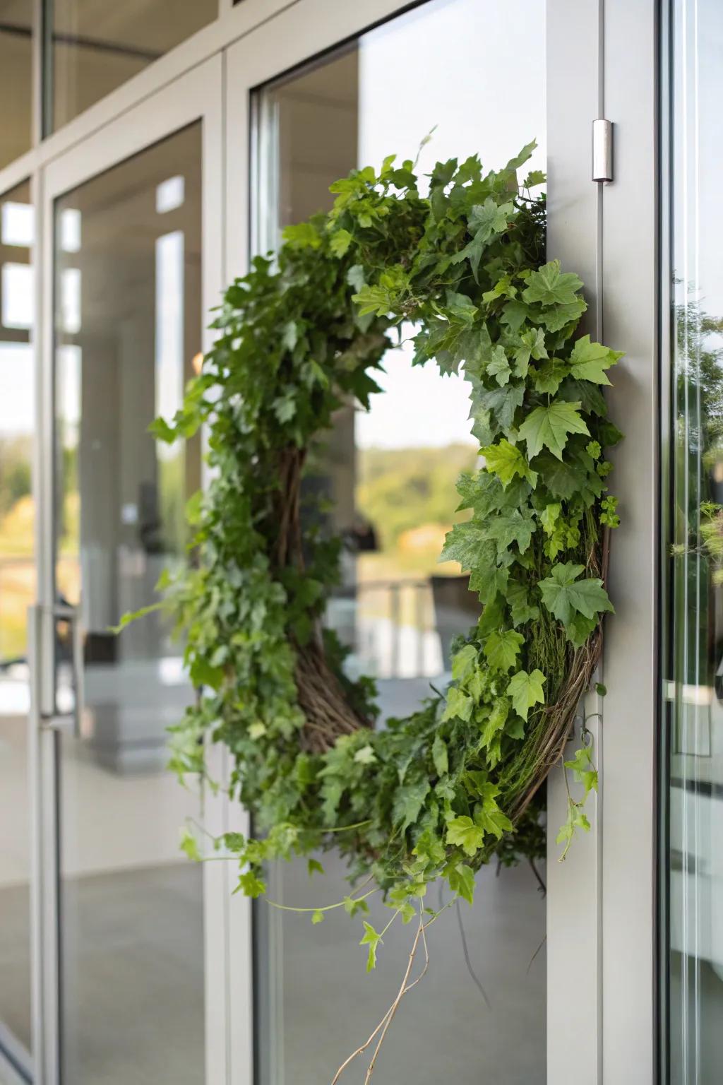 Embrace simplicity with a greenery-only wreath.