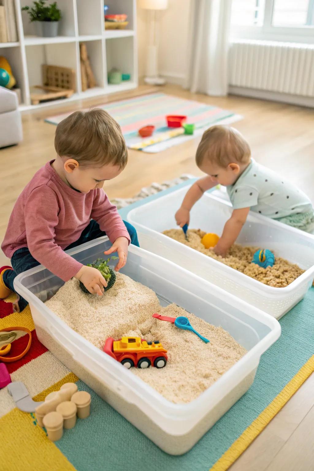 Dive into tactile exploration with sensory bins.
