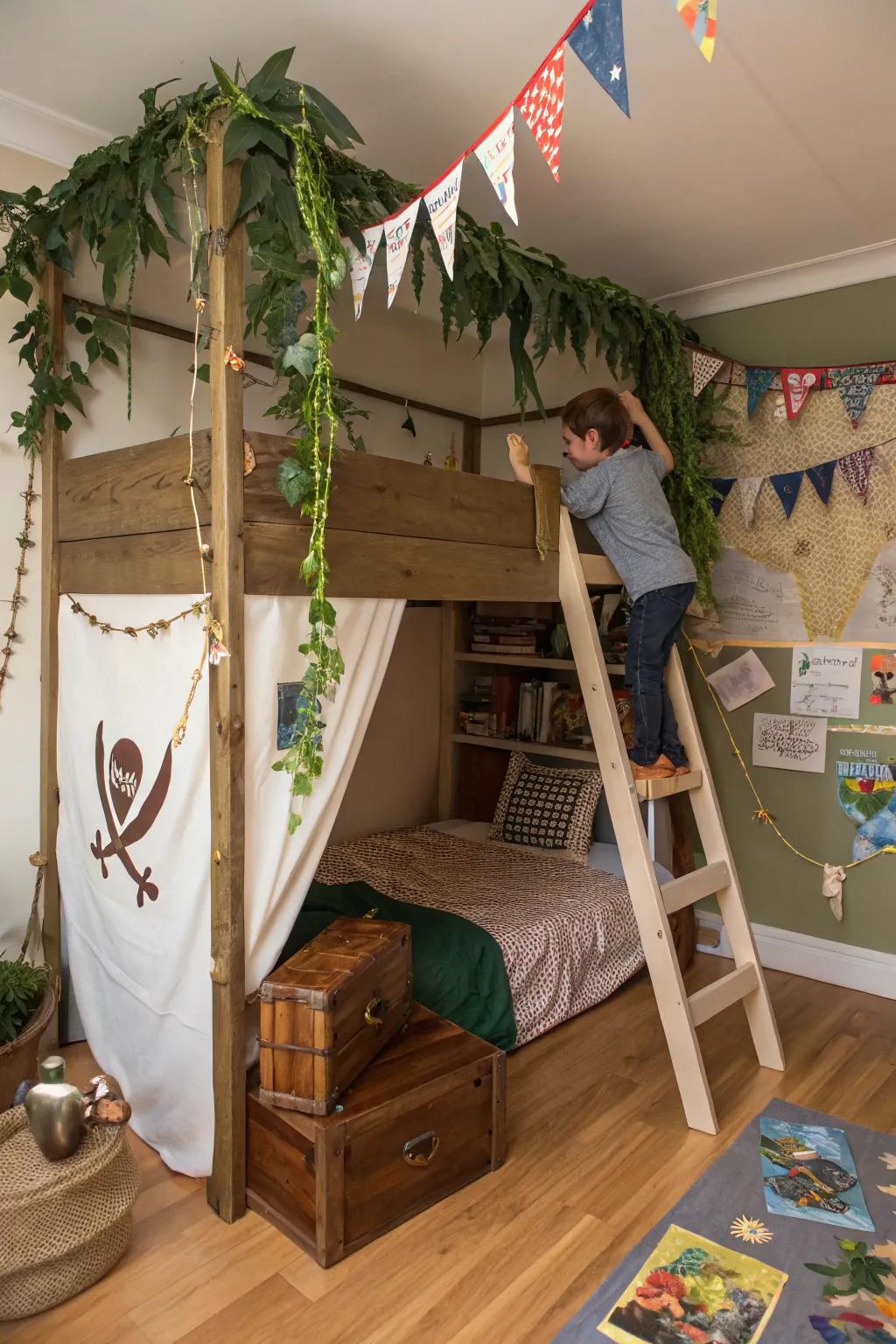 An adventurous canopy inspires creative play.