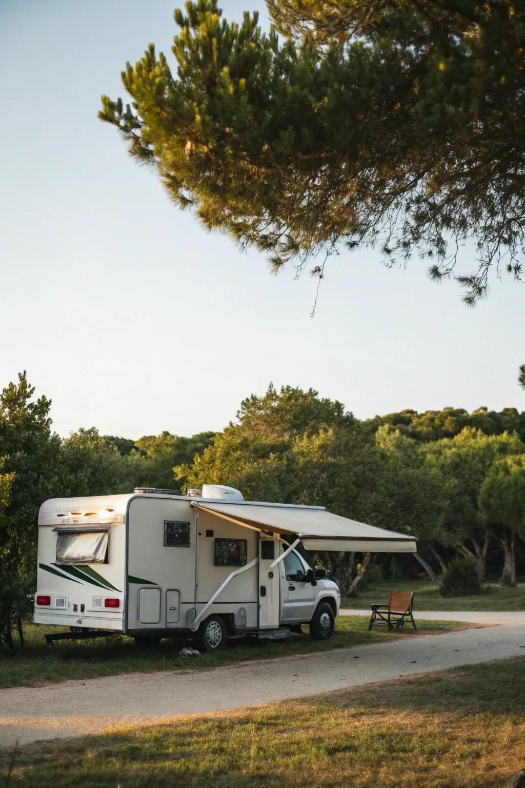 A minimalist awning offering straightforward shade and elegance.