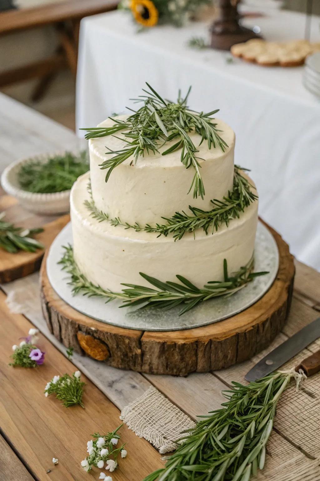 An herb-infused cake for an aromatic experience.