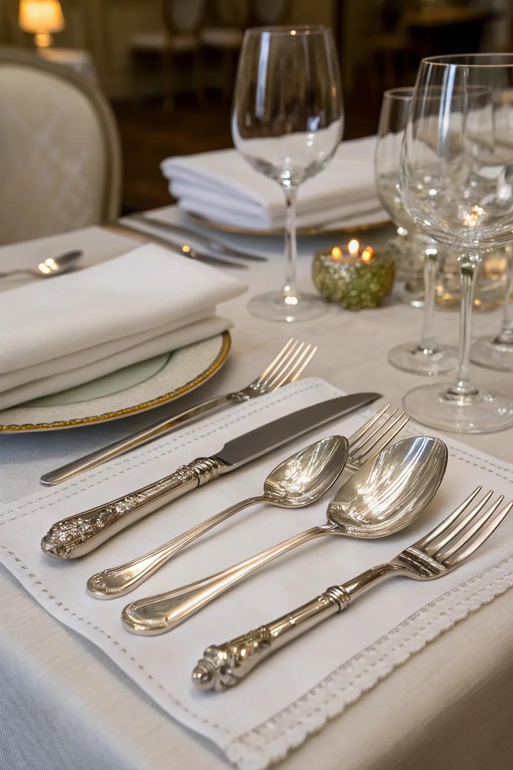 Add luxury to your meals with silver-plated tableware.