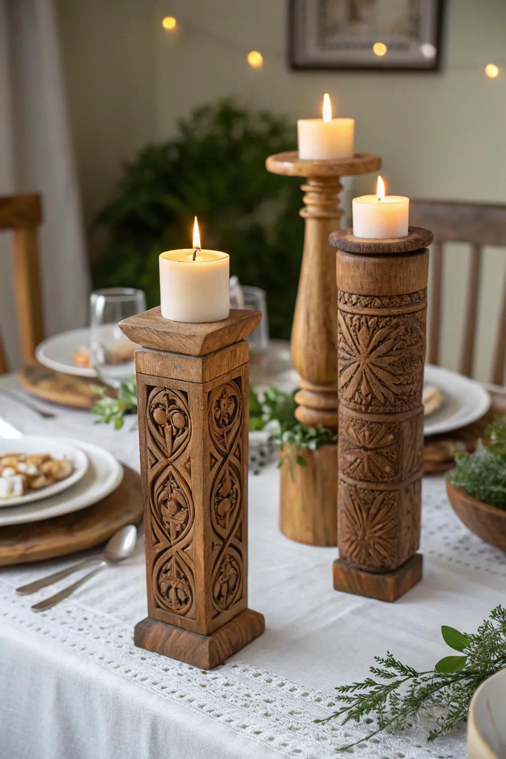 Engraved candle holders that illuminate special moments.